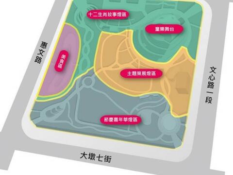 2020台灣燈會在台中-副展區全區配置圖