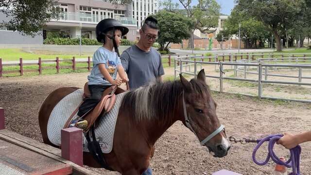 园区内提供骑马牵乘体验