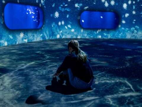 台中海洋館充滿冰裂紋的沉浸式投影