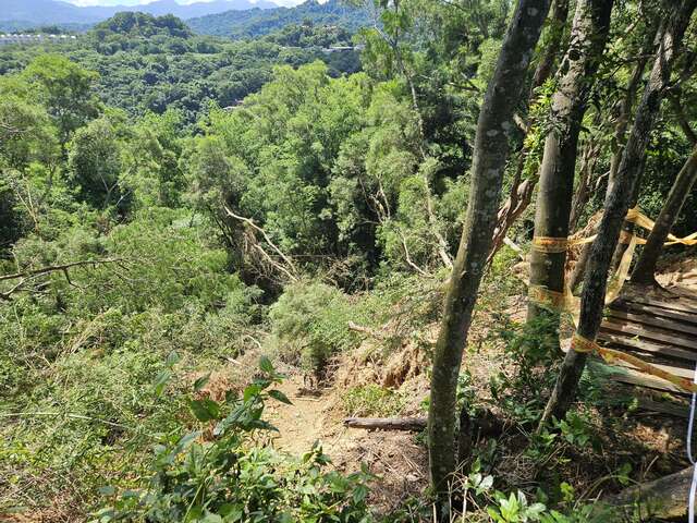 中台科大登山步道0kplus250下邊坡土石崩落