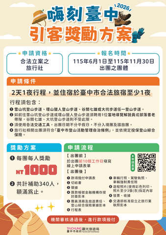 登山推广引客奖励