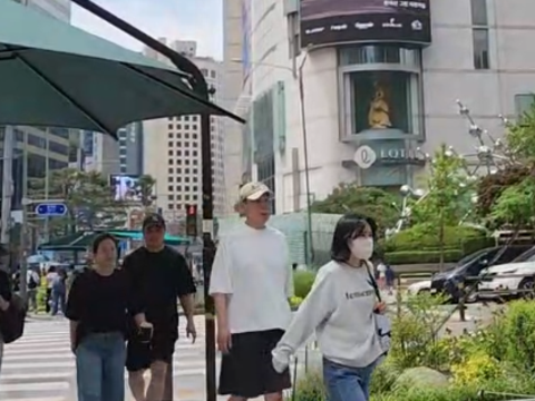 台中觀光宣傳影片於明洞樂天百貨外牆播放