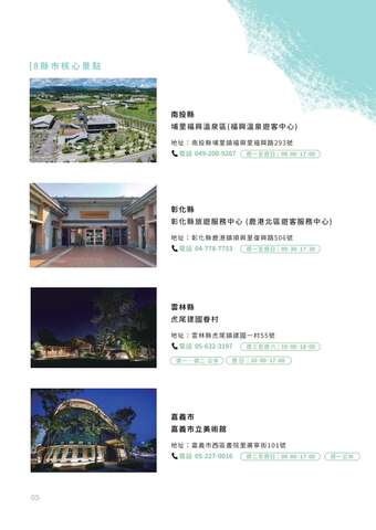 8縣市核心景點(南投、彰化、雲林、嘉義)