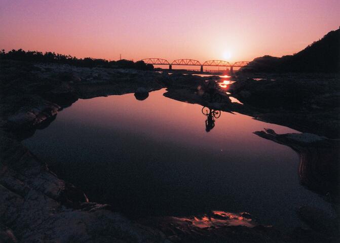 大安溪铁桥(花梁铁桥)-夕阳