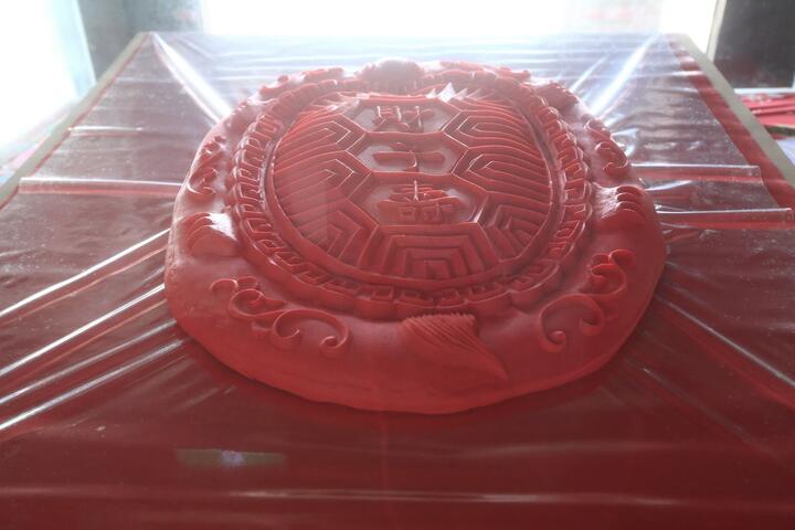 東勢客家文化園區-印有財子壽字樣的紅龜粿