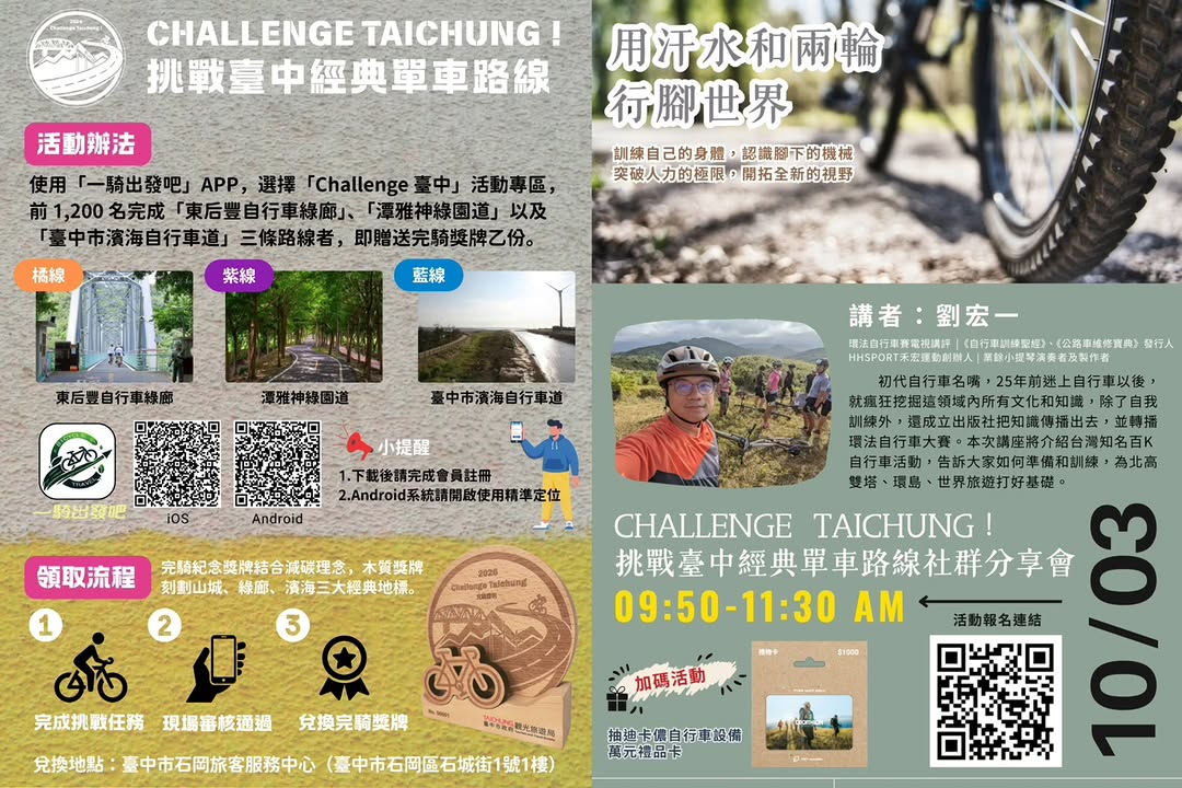 🚴♀️ Challenge Taichung单车分享会 抽万元礼品卡🔥