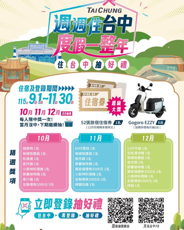 【倒数计时!10/12 首次抽奖・整年假期与豪华好礼等你拿】