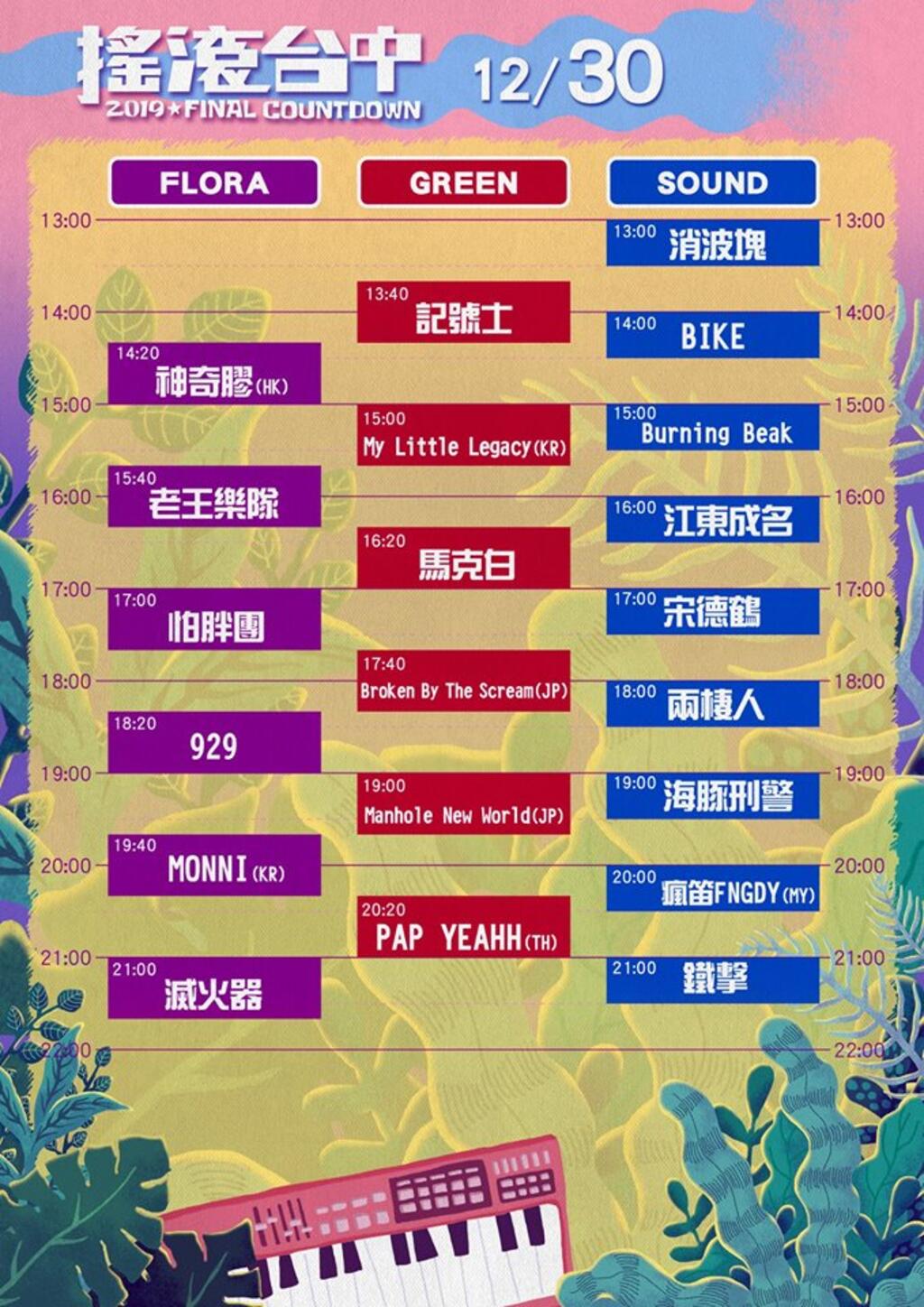 搖滾臺中節目表