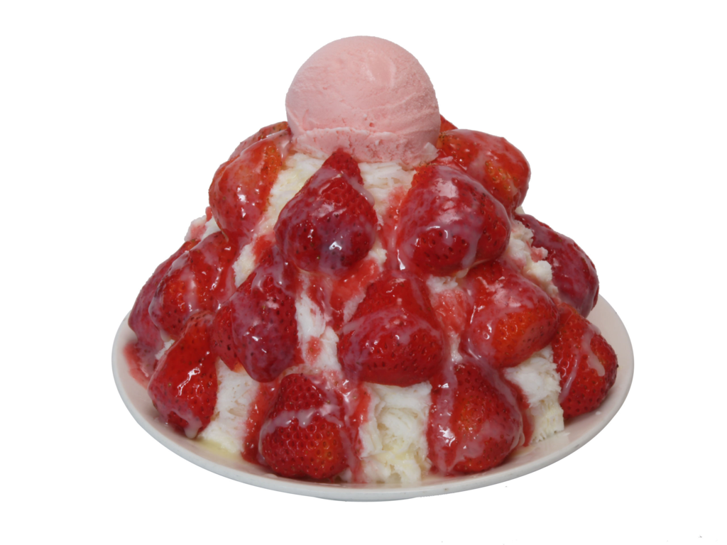 新鲜草莓绵绵冰+冰淇淋