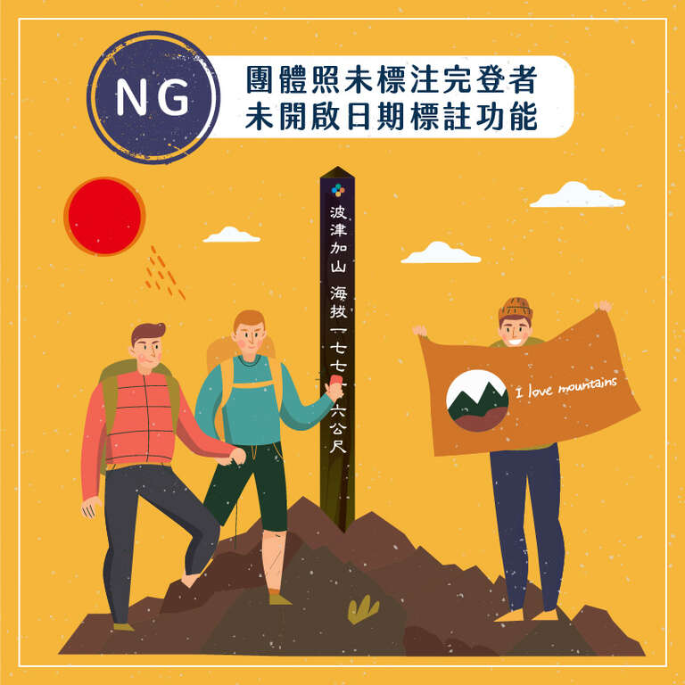 認證NG 團體未開啟日期標註