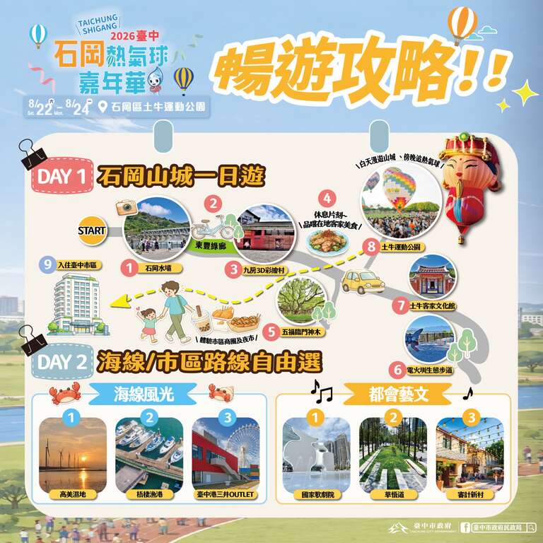 主图-石冈热气球嘉年华8月22日至24日登场-全球唯一妈祖热气球首秀中台湾-推一日-二日游攻略